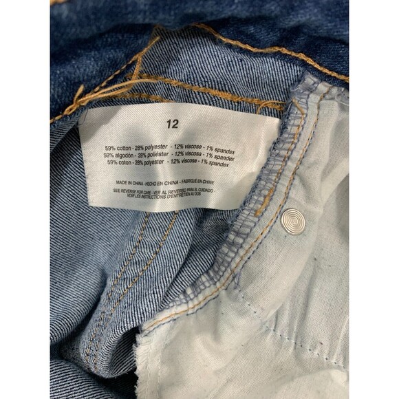 Womens Code Bleu Denim Jeans 12 High Rise Flat Front Pocket Distressed - Picture 8 of 12